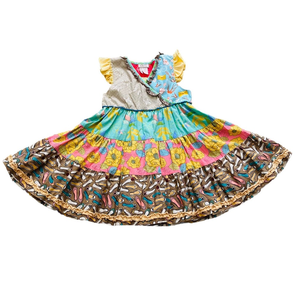 Matilda Jane Dress Wonderful Parade Rollercoaster Size 6 Tiered Floral Shoes